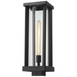 Glenwood 20"H Black Outdoor Post Light w/ Square Pole Fitter