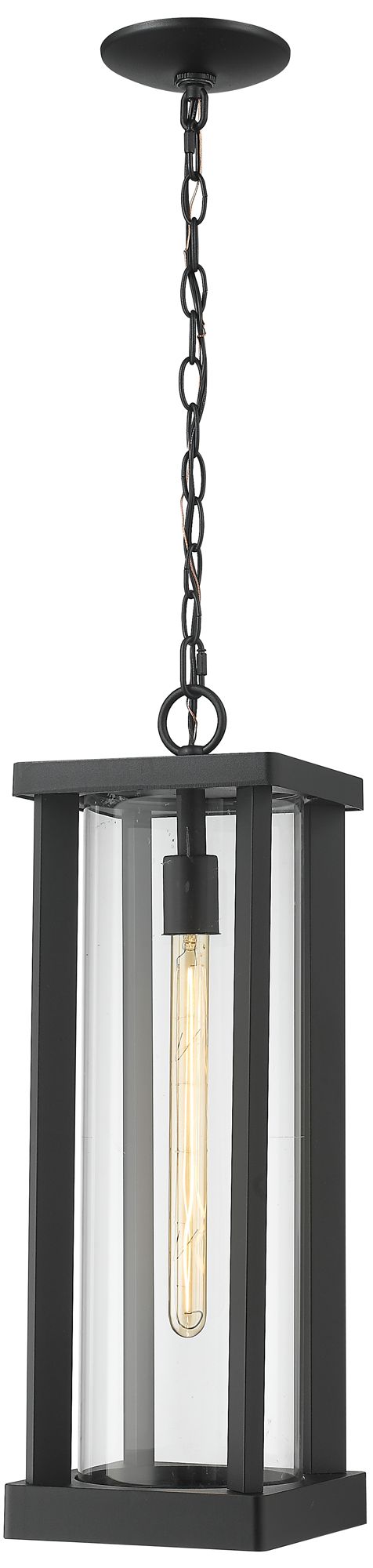 Glenwood 22 1/4"H Black Rectangular Outdoor Hanging Light
