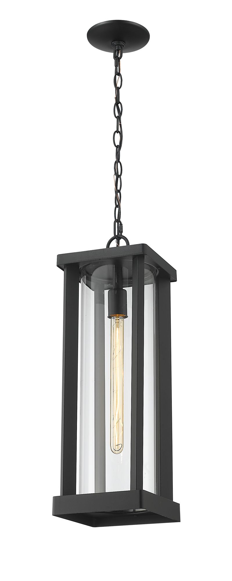 Image 2 Glenwood 22 1/4"H Black Rectangular Outdoor Hanging Light more views