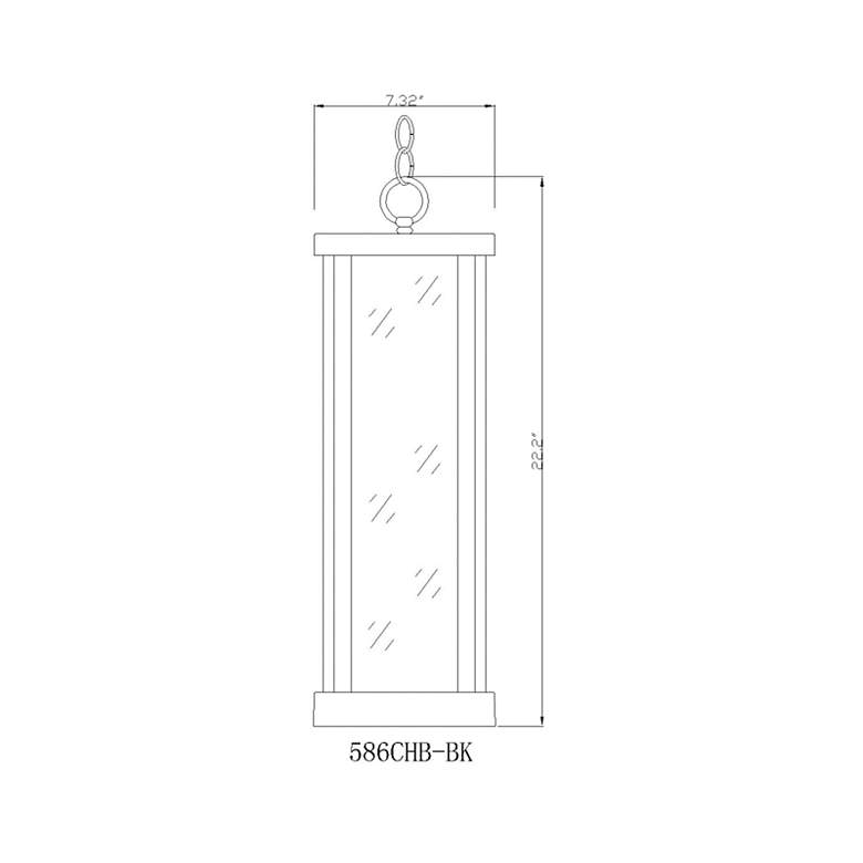 Image 6 Glenwood 22 1/4"H Black Rectangular Outdoor Hanging Light more views