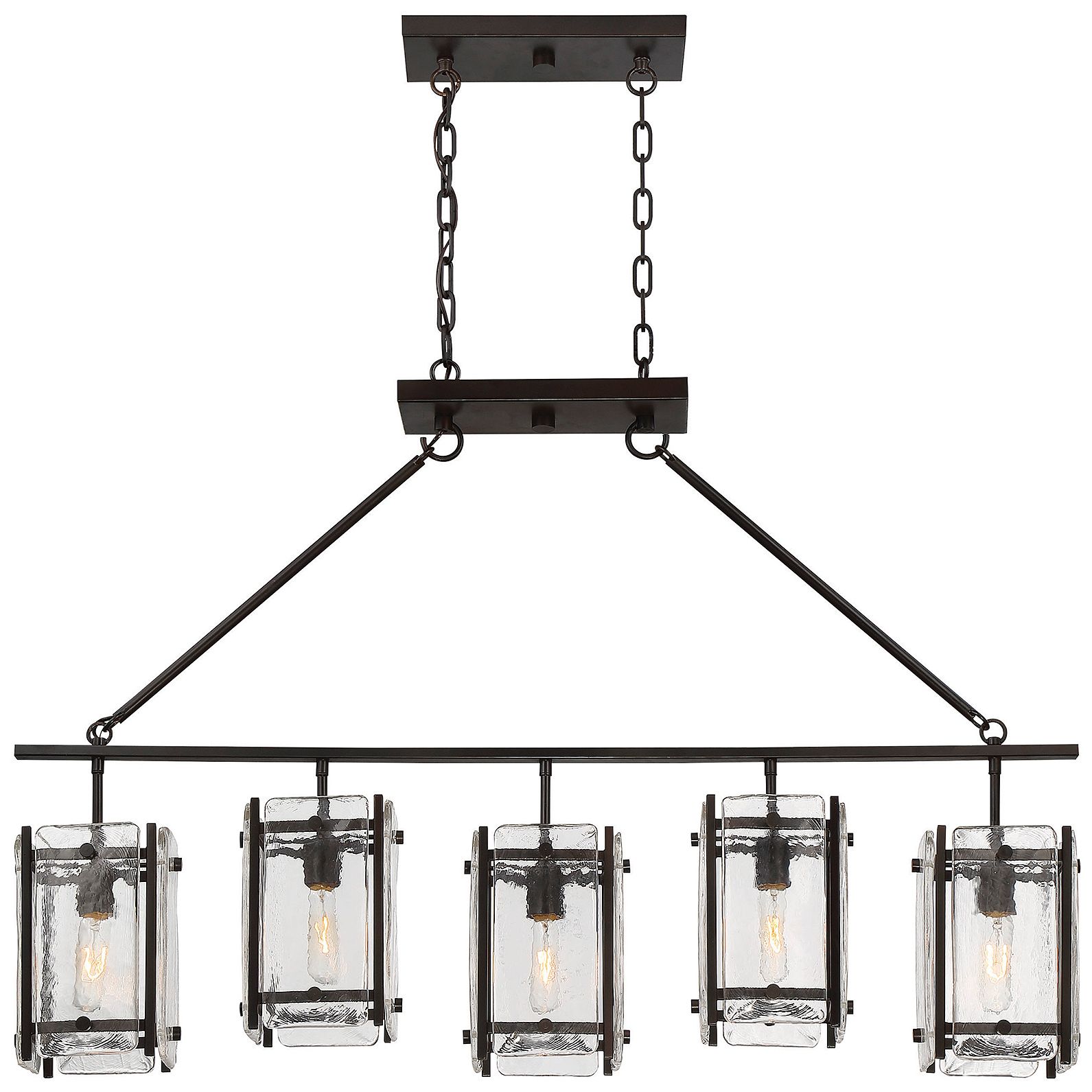 Image 2 Glenwood 5-Light Linear Chandelier in English Bronze