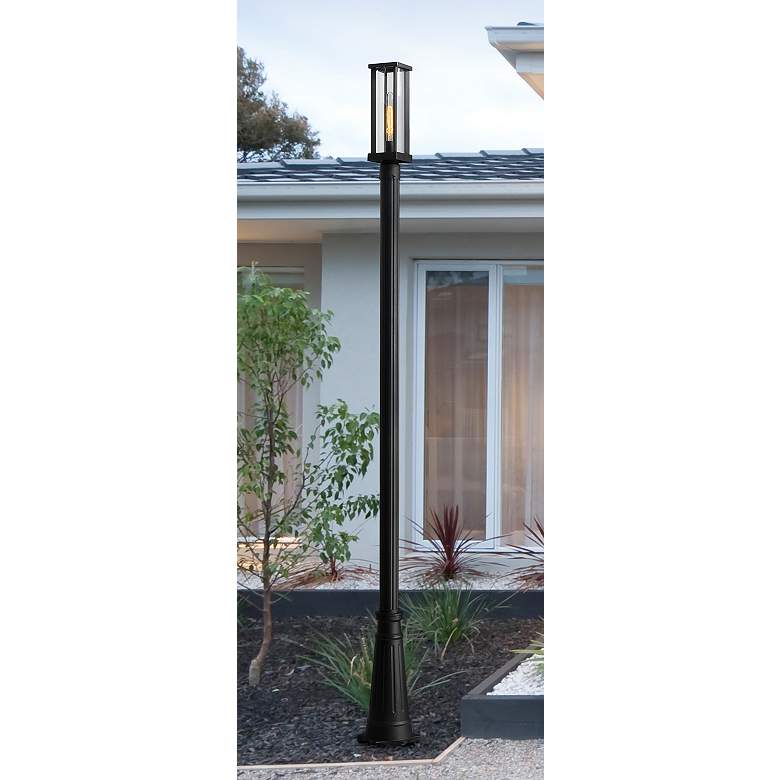Image 1 Glenwood 88 3/4" High Black Outdoor Post Light with Base