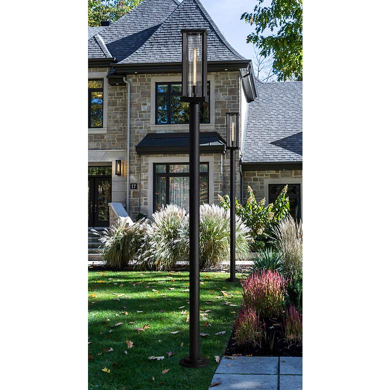 Image 1 Glenwood 93 3/4" High Black Aluminum Outdoor Post Light