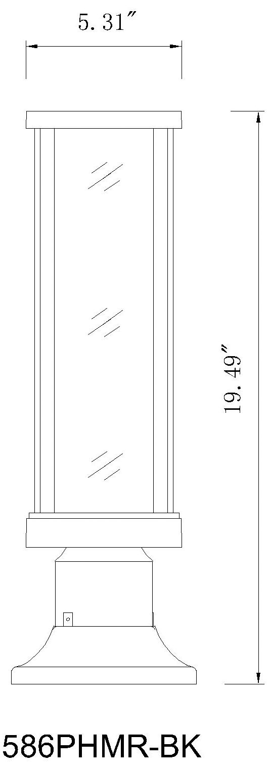 Glenwood by Z-Lite Black 16 inch 1 Light Outdoor Pier Mounted Fixture