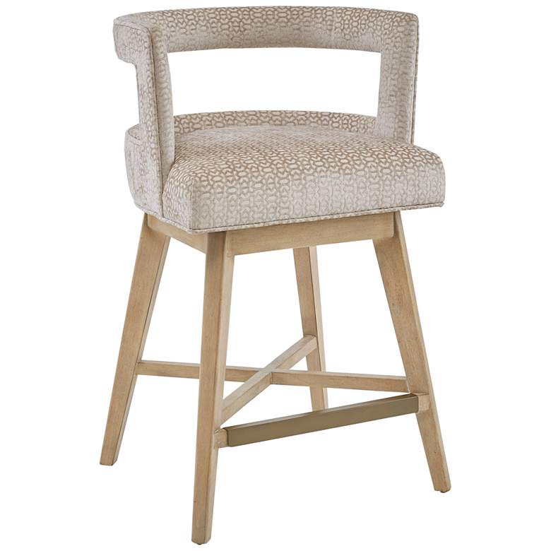 Image 1 Glenwood Cream Wood Swivel Counter Stool