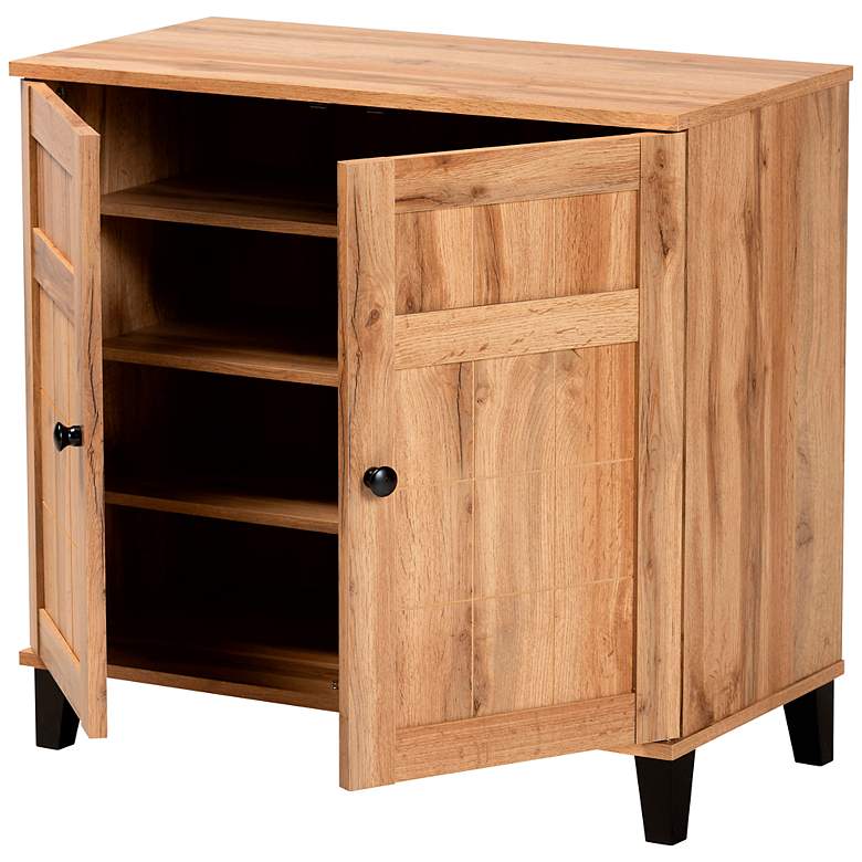 Image 6 Glidden 29 1/2" Wide Oak Brown 2-Door Shoe Storage Cabinet more views