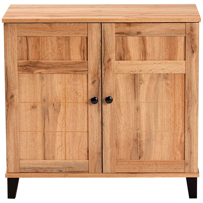 Image 7 Glidden 29 1/2" Wide Oak Brown 2-Door Shoe Storage Cabinet more views