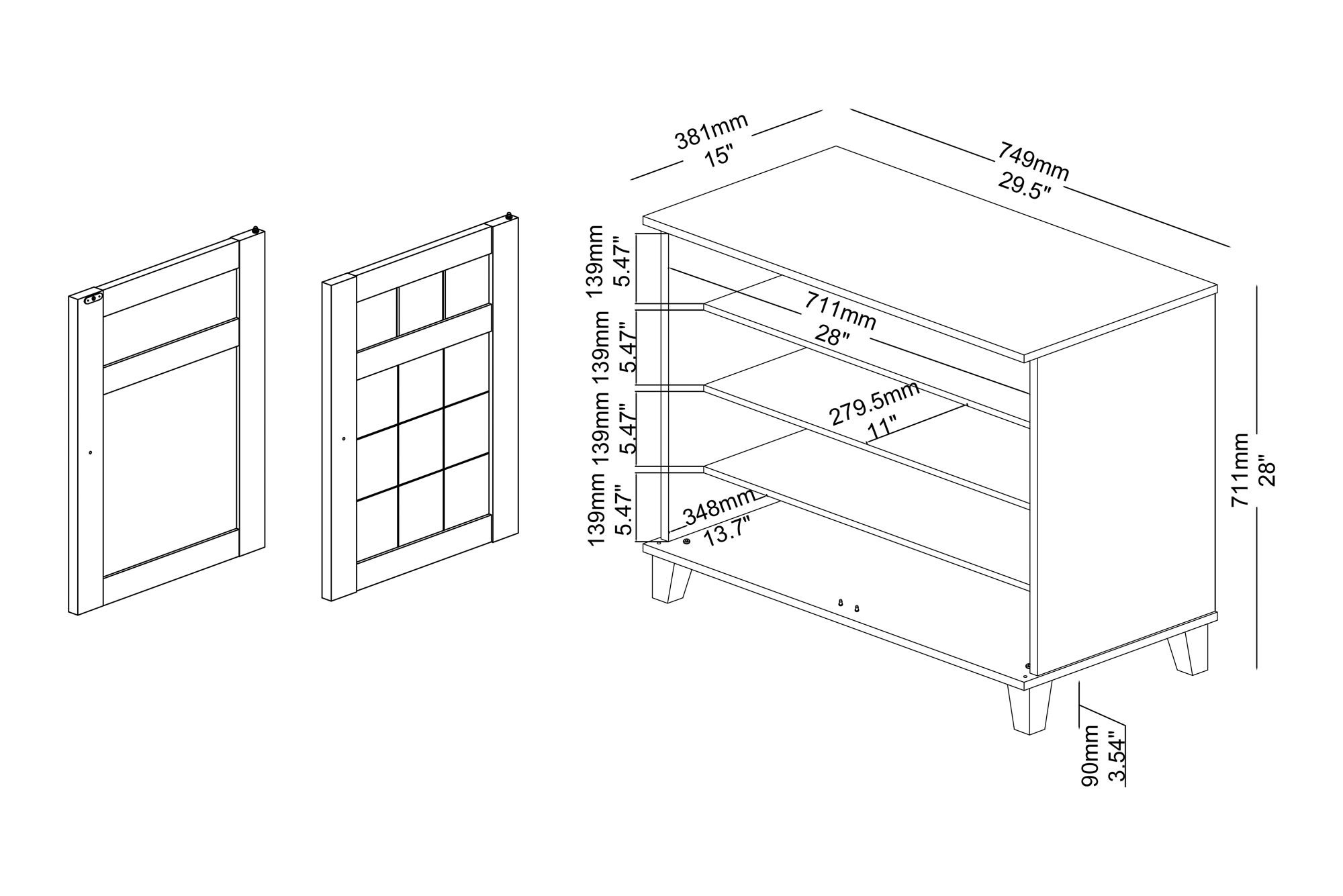 Glidden 29 1/2" Wide Oak Brown 2-Door Shoe Storage Cabinet