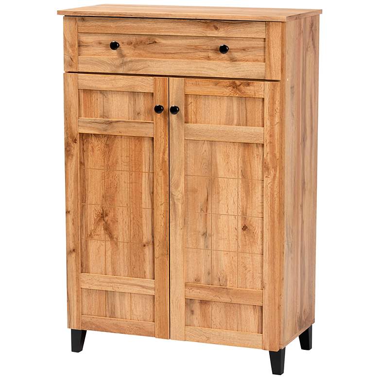 Image 2 Glidden 30 1/2" Wide Oak Brown 1-Drawer Shoe Storage Cabinet