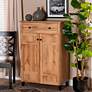 Glidden 30 1/2" Wide Oak Brown 1-Drawer Shoe Storage Cabinet