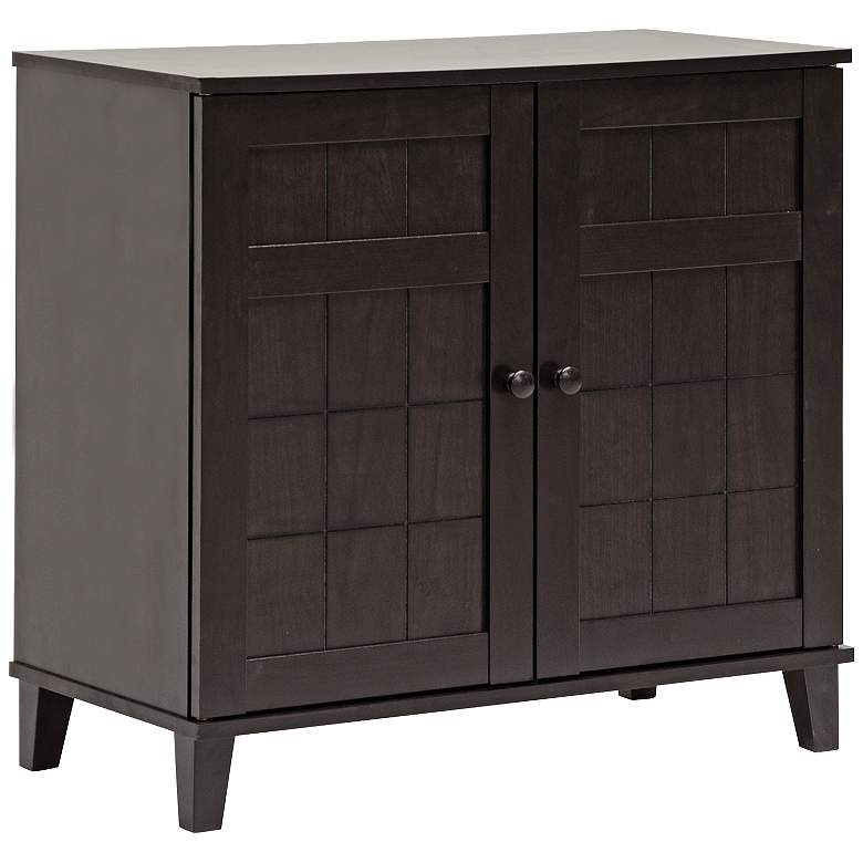 Image 1 Glidden Dark Brown Wood 28 1/4" High Modern Shoe Cabinet