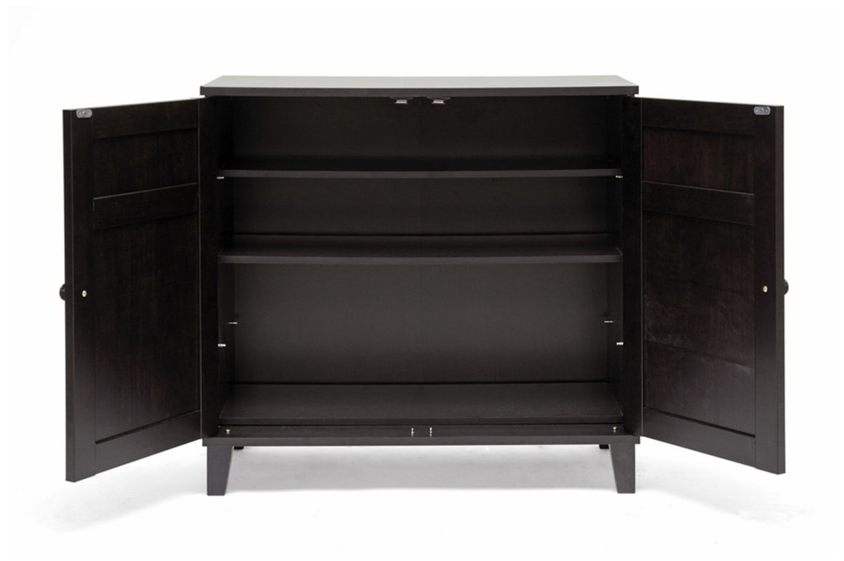 Image 3 Glidden Dark Brown Wood 28 1/4" High Modern Shoe Cabinet more views