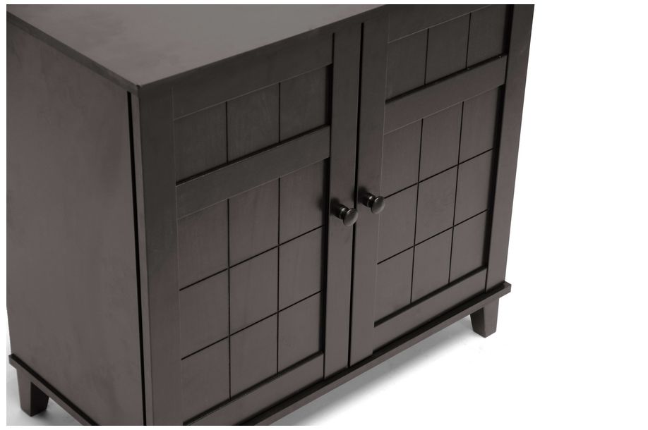 Image 5 Glidden Dark Brown Wood 28 1/4" High Modern Shoe Cabinet more views