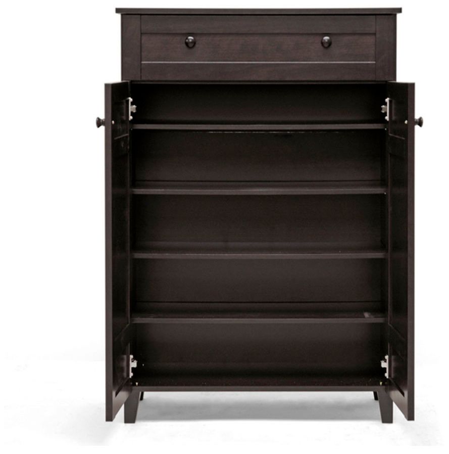 Image 2 Glidden Dark Brown Wood 45 1/4" High Modern Shoe Cabinet more views