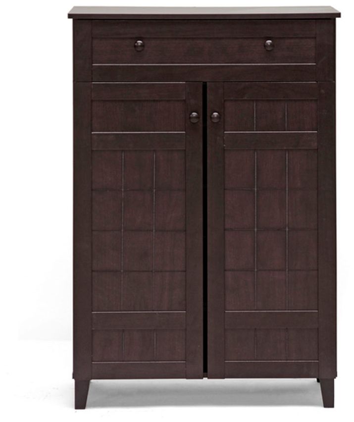 Image 3 Glidden Dark Brown Wood 45 1/4" High Modern Shoe Cabinet more views