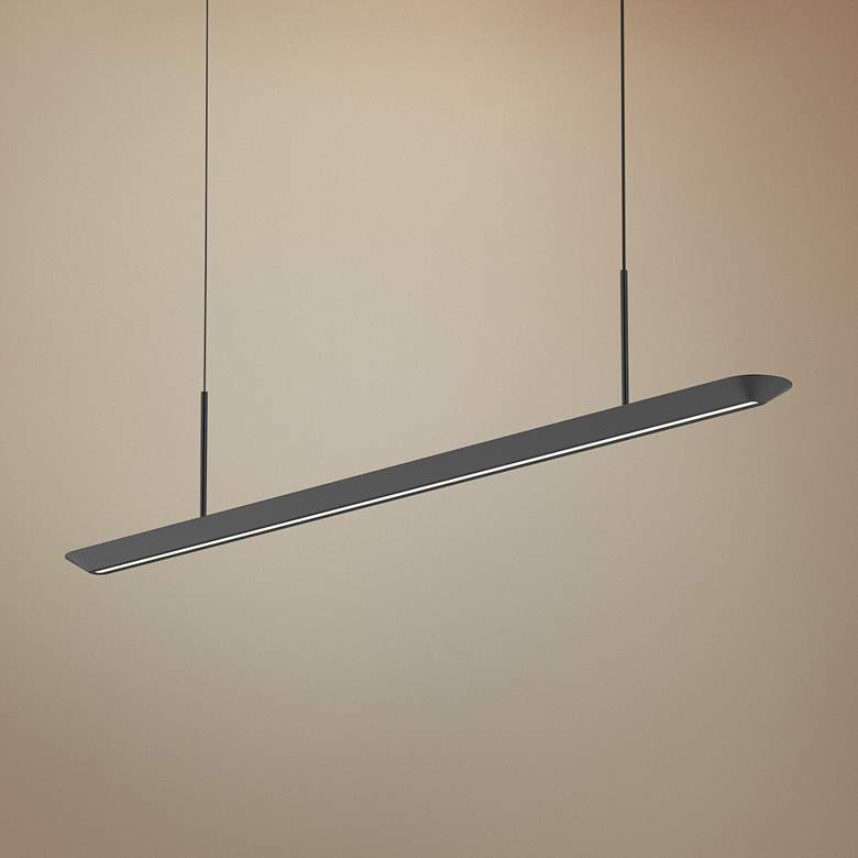 Image 1 Glide&#8482; 40 inch Wide Satin Black LED Kitchen Island Light Pendant