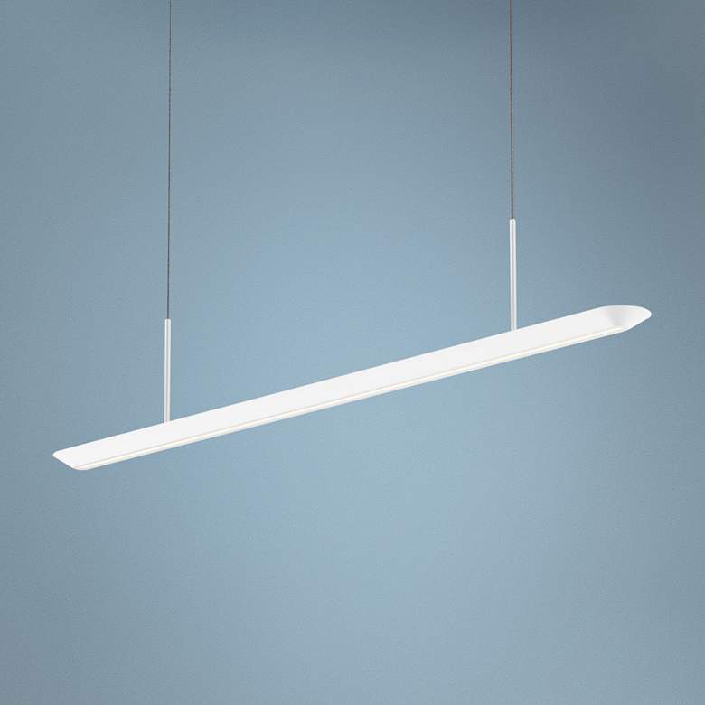 Image 1 Glide&#8482; 40 inch Wide Satin White LED Kitchen Island Light Pendant