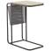 Glider 20" Wide Brown Wood Gray Metal Accent Table