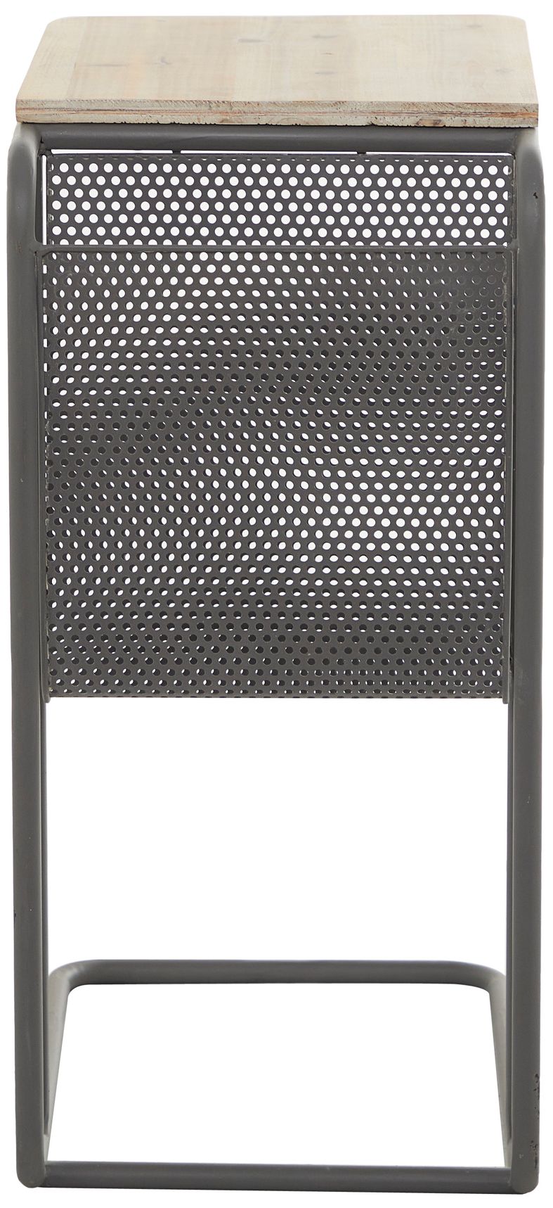 Glider 20" Wide Brown Wood Gray Metal Accent Table