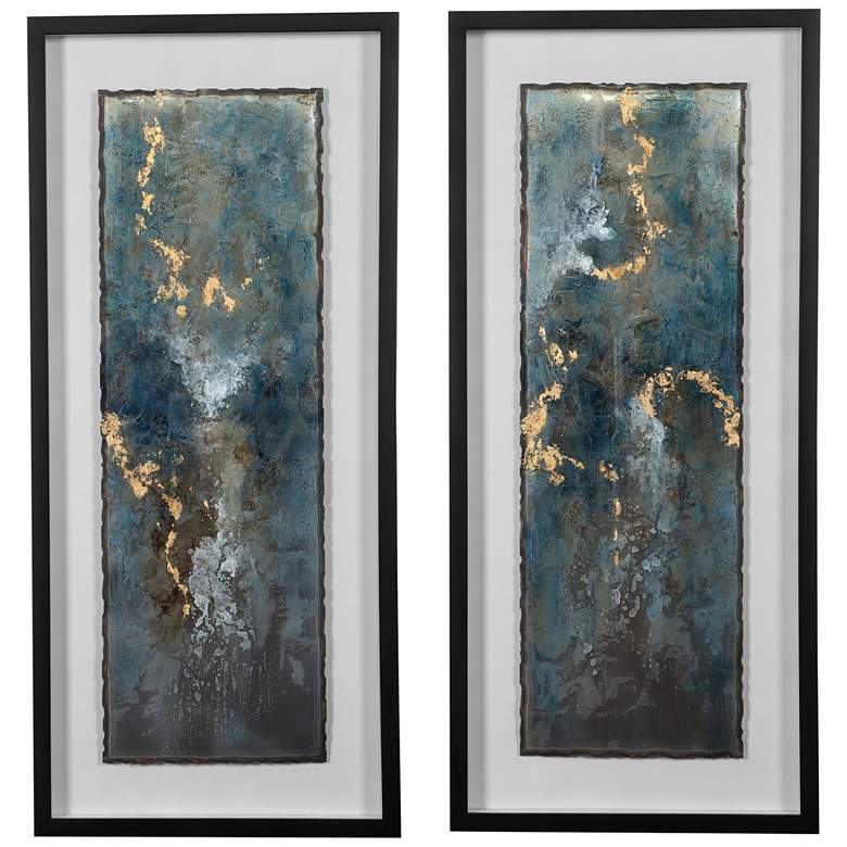 Image 1 Glimmering Agate 43 1/2" High 2-Piece Framed Wall Art Set