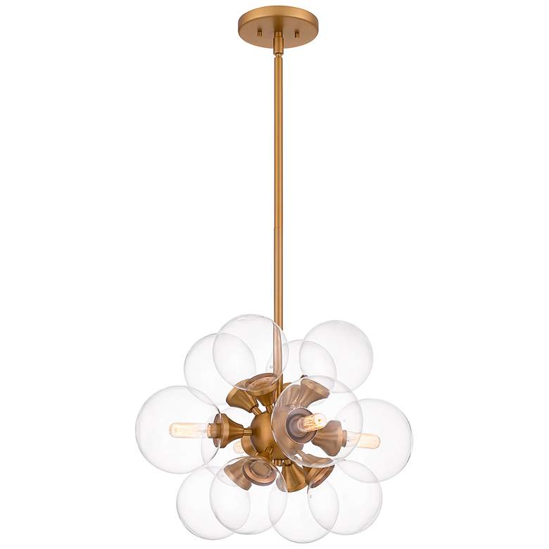 Image 2 Glinda 20"W Brushed Weathered Brass 4-Light Sputnik Pendant