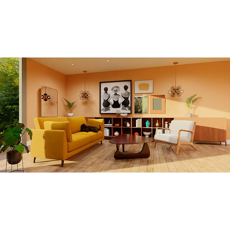 Image 3 Glinda 20"W Brushed Weathered Brass 4-Light Sputnik Pendant more views