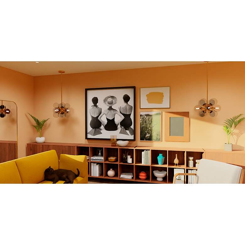 Image 6 Glinda 20"W Brushed Weathered Brass 4-Light Sputnik Pendant more views