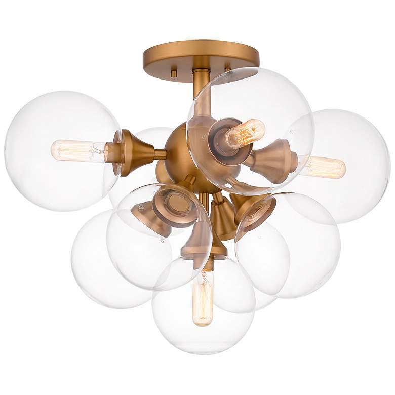 Image 2 Glinda 20"W Brushed Weathered Brass 5-Light Ceiling Light
