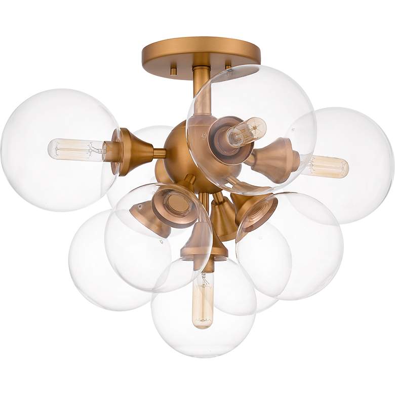 Image 4 Glinda 20"W Brushed Weathered Brass 5-Light Ceiling Light more views