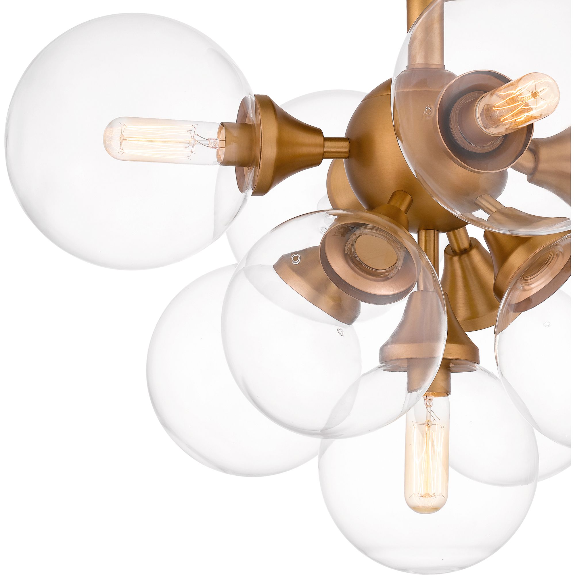 Glinda 20"W Brushed Weathered Brass 5-Light Ceiling Light