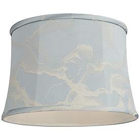 Image3 of Glinsk Blue Softback Drum Lamp Shade 14 1/4 x 16 1/4 x 11 (Washer) more views