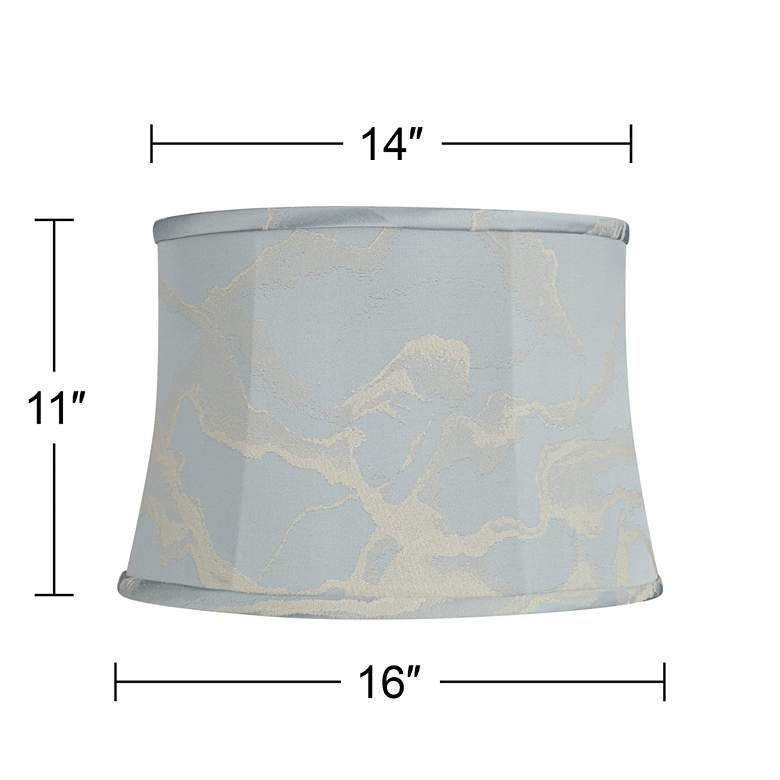 Image 7 Glinsk Blue Softback Drum Lamp Shade 14 1/4 x 16 1/4 x 11 (Washer) more views