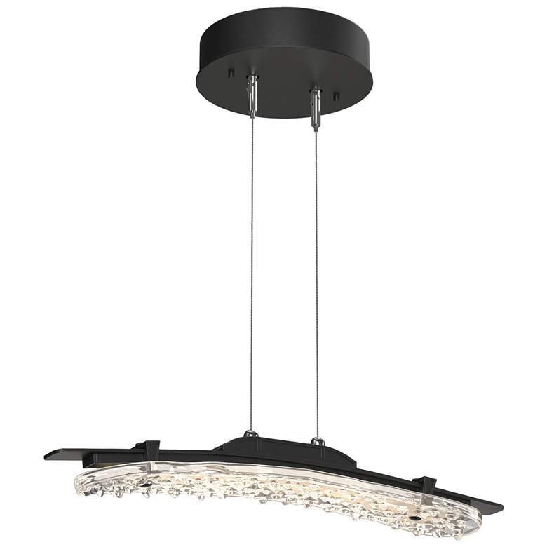 Image 1 Glissade 20" Wide Black Standard LED Pendant With Clear Glass Shade