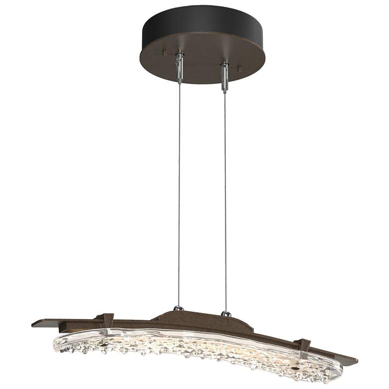 Image 1 Glissade 20" Wide Bronze Standard LED Pendant With Clear Glass Shade