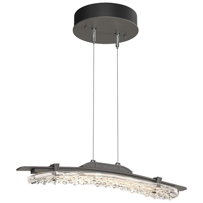 Image 1 Glissade 20" Wide Natural Iron Standard LED Pendant With Clear Glass S
