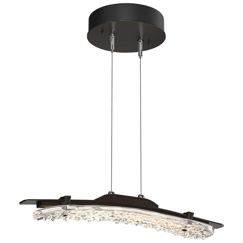 Image 1 Glissade 20" Wide Oil Rubbed Bronze Standard LED Pendant w/ Clear Shad