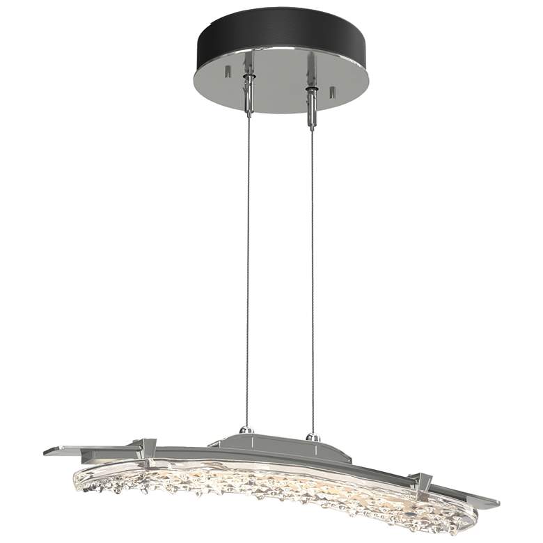 Image 1 Glissade 20" Wide Sterling Standard LED Pendant With Clear Glass Shade