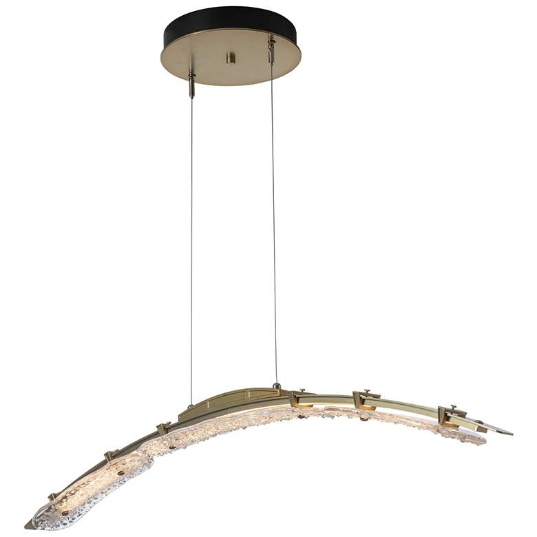 Image 1 Glissade 4.1" Wide Modern Brass Pendant