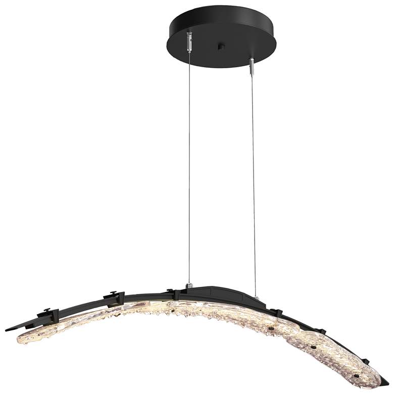 Image 1 Glissade 43.5" Wide Black Large Standard LED Pendant With Clear Glass 