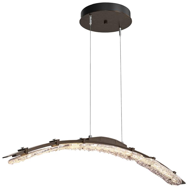Image 1 Glissade 43.5" Wide Bronze Large Standard LED Pendant w/ Clear Glass S