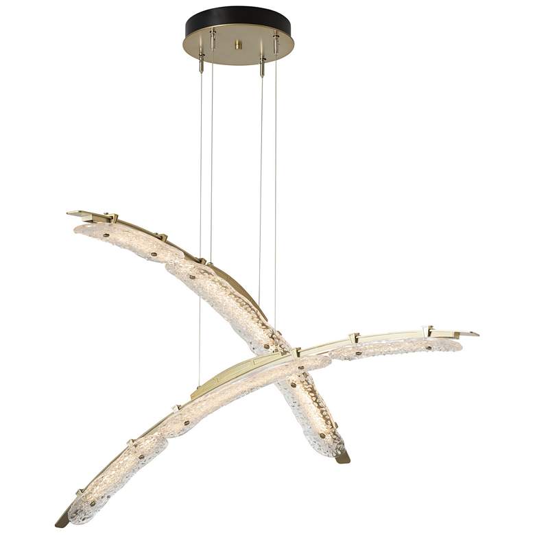 Image 1 Glissade 43.5" Wide Double Modern Brass Pendant