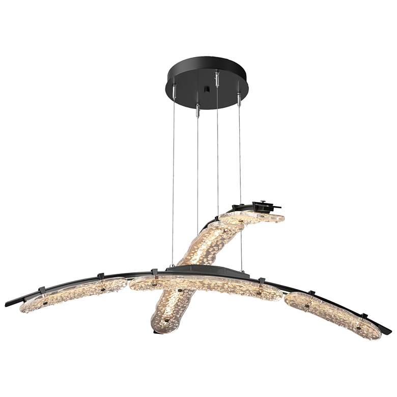 Image 1 Glissade 43.5" Wide Ink Large Standard LED Double Pendant w/ Clear Sha