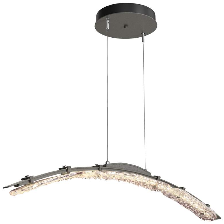 Image 1 Glissade 43.5" Wide Natural Iron Large Standard LED Pendant w/ Clear S