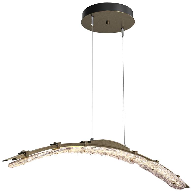 Image 1 Glissade 43.5" Wide Soft Gold Large Standard LED Pendant w/ Clear Shad