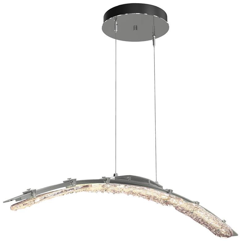 Image 1 Glissade 43.5" Wide Sterling Large Standard LED Pendant w/ Clear Shade