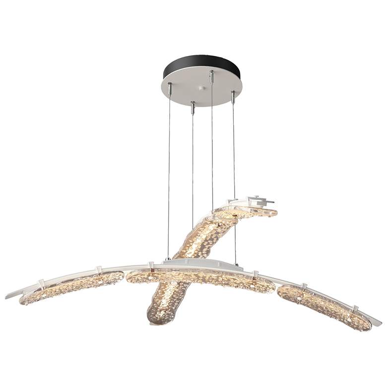 Image 1 Glissade 43.5" Wide White Large Standard LED Double Pendant w/ Clear S