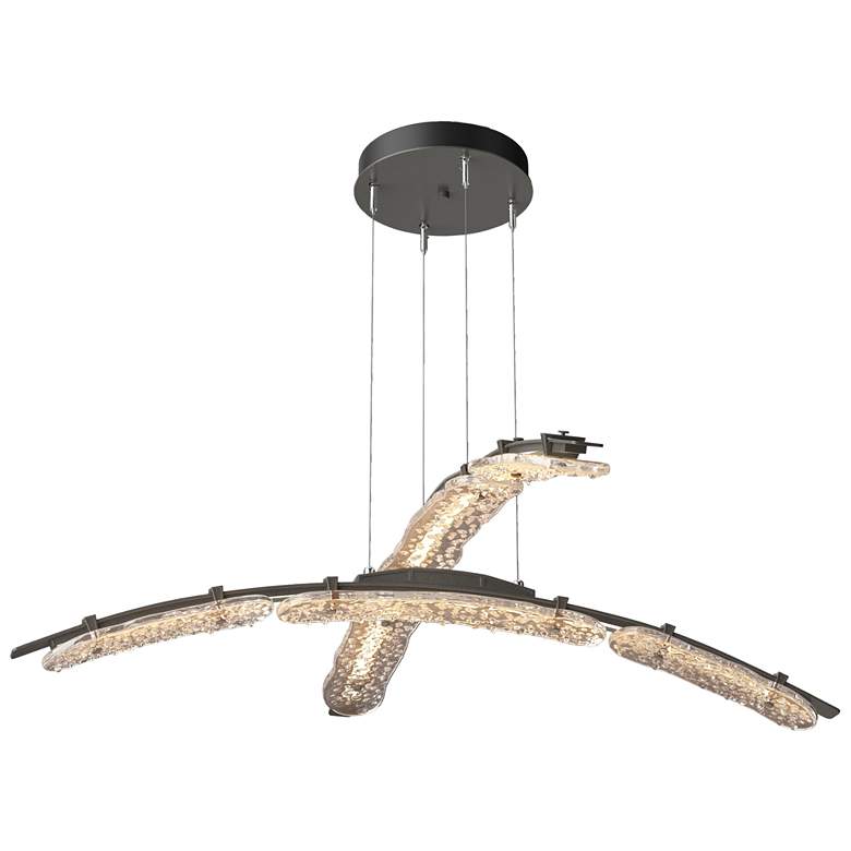 Image 1 Glissade 43.5"W Dark Smoke Large Standard LED Double Pendant w/ Clear