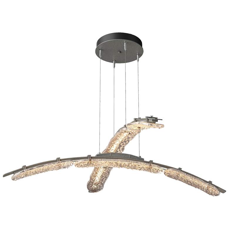 Image 1 Glissade 43.5"W Iron Large Standard LED Double Pendant w/ Clear Shade