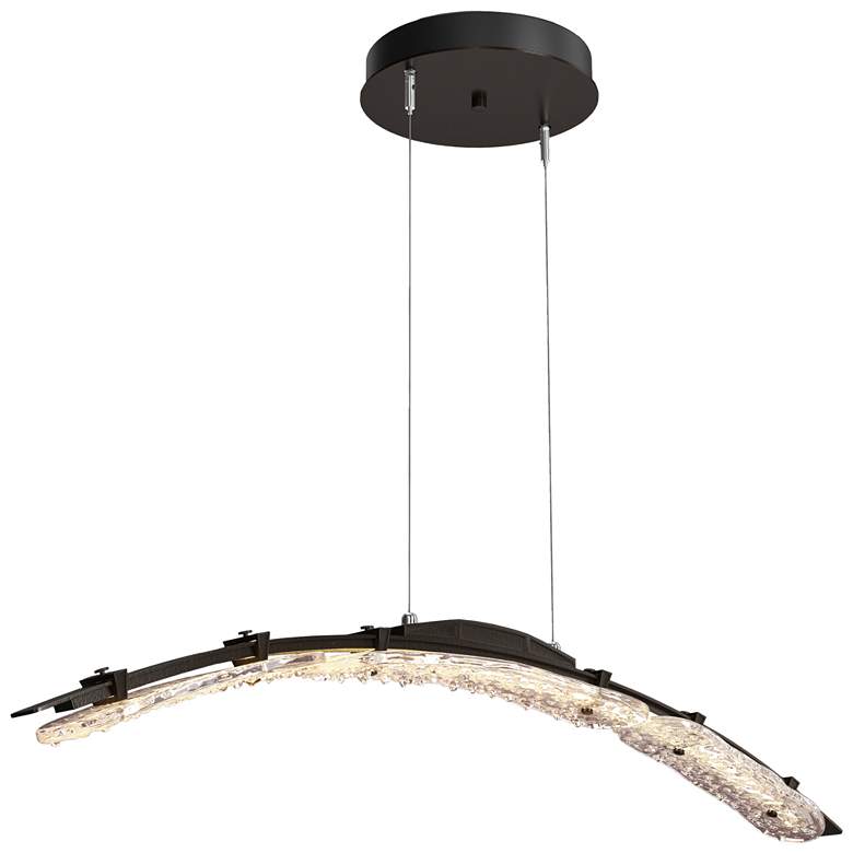 Image 1 Glissade 43.5"W Oil Rubbed Bronze Large Standard LED Pendant w/ Clear