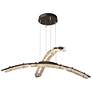 Glissade 43.5"W Oiled Bronze Large LED Double Pendant w/ Clear Shade